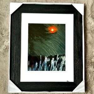 NWT! FRAMED HALLOWEEN GOTHIC WALL ART 8x10 inset 11x14 BLACK RUSTIC WOOD FRAME